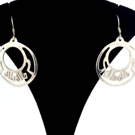 Mexico - AZTEC Design .925 Sterling Silver Dangle Earrings 4.4 grams