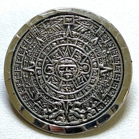 Sterling Silver Aztec/Mayan Calendar Pin/Pendant 9.1 Grams
