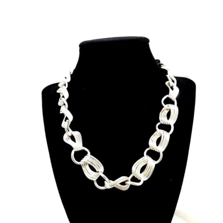 Uno Aerre, Arezzo Italy 925 Silver Twisted Chain Link 16" Necklace 105.5 Grams