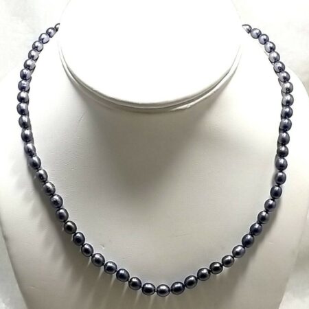 Beautiful Freshwater 5MM Wide Peacock Pearl Sterling Silver Clasp 16" Necklace