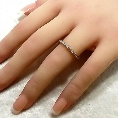 Zac Posen 1/3 TCW Diamond 14k Rose Gold Wedding Stackable Band - Size 5.5