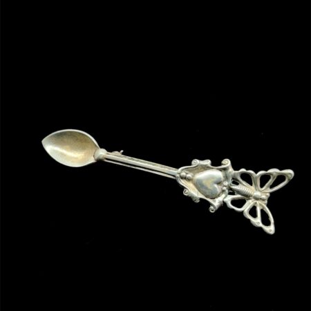 Lang 925 Sterling Silver Butterfly & Heart Spoon Pin 5.3g