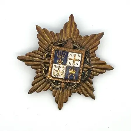 Vintage Enameled Brass French Coat of Arms Brooch/Pendant 20.1 Grams