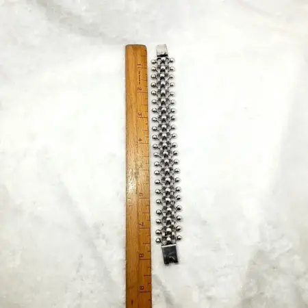 Vintage 925 Sterling Silver Heavy Dot Link 7 Inch Bracelet 74.0 Grams