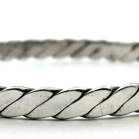 Sterling Silver 8”x6.5mm Braided Bangle Bracelet 17.4 Grams