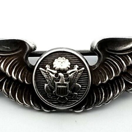 Vintage WWII Eagle Sterling Silver Air Force Wings Pin 8.4 Grams