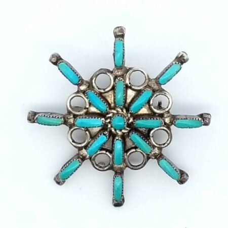 Sterling Silver Petit Point Cluster Pin/Brooch Pendant 4.1 Grams