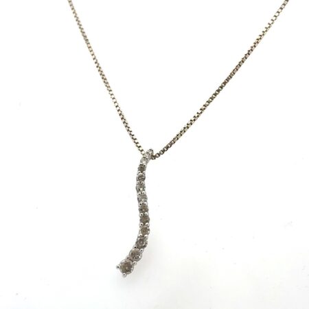 20” 925 Sterling Silver Cubic Zirconia Path Together Pendant Necklace 6.0g
