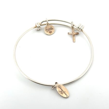 7.5” Extraordinary Life Thailand 925 Sterling Silver Bangle Charm Bracelet 10.3g