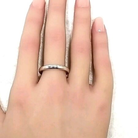 David Yurman Classic Solid 18k White Gold 3.3mm Wedding Band Ring Size-10