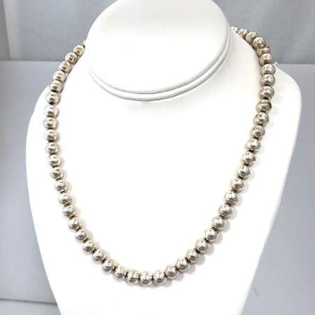 18” x 8mm 925 Sterling Silver Ball Bead Necklace 54.4g