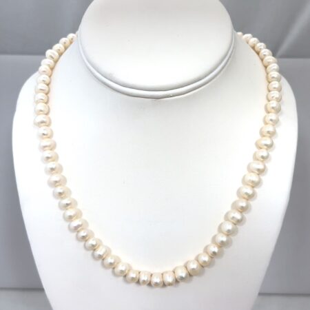 18”-21” Adjustable Vintage Irregular Shape Pearl Necklace 38g