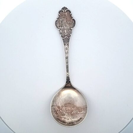830 Silver Karmoy Karmsund Brussels Souvenir 5.5" Spoon 29.7 Grams