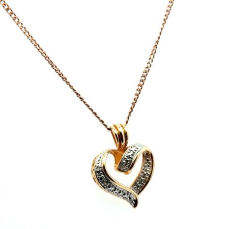 20” x 1.8mm Open Heart Ross-Simons Two Tone Gold Vermeil Heart 7.2g