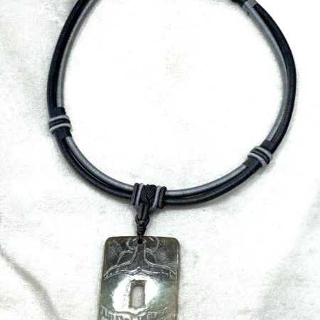Rare Antique Chinese Carved Jade and Macrame Silk Necklace - 15 to 18 Inch