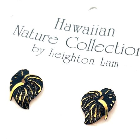 Leighton Lam Pahoa Anthurium Earrings 18k Gold & Silver + Plate on Brass