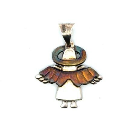 Taxco Mexico .925 Sterling Silver & Brass Angel Halo Pendant, 4.5g