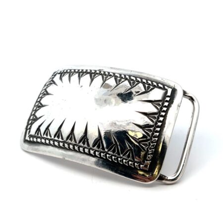 Vintage Navajo 925 Sterling Silver Designer Rectangle Belt Buckle 86.7g