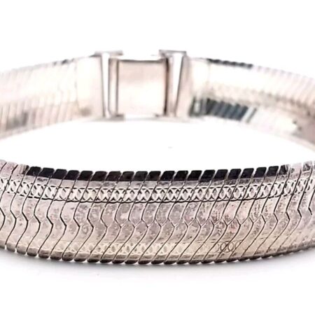 Vintage Sterling 13mm Wide Mesh 8.5" Bracelet 28.8 Grams Signed 925 Italy Milor