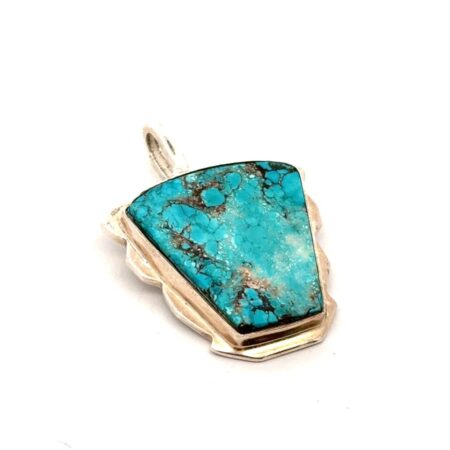 Vintage .925 Sterling Silver Turquoise Pendant, Native American, 11.1g