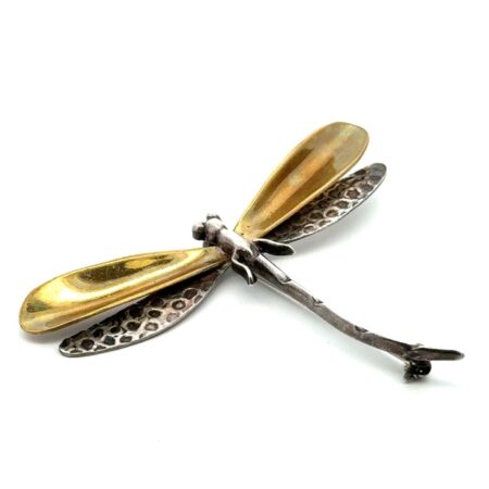 Vintage Taxco 925 Sterling Silver 80’s Laton Mexico Dragonfly Brooch/Pin, 13.9g