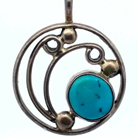 Native American 925 Sterling Silver & Turquiose Pendant 7.3 Grams