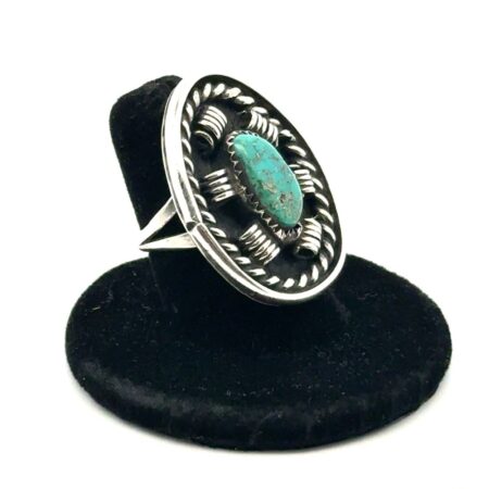 Native American Navajo .925 Sterling Silver & Turquoise Ring, Size - 6, 14.4g