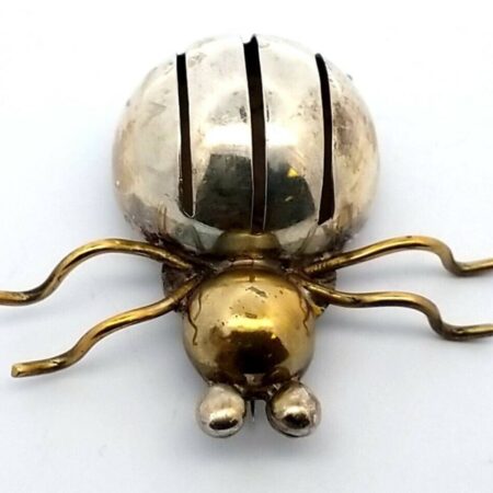 Vintage 925 Sterling Silver 2 Tone Beetle Pin/Brooch 18.0 Grams