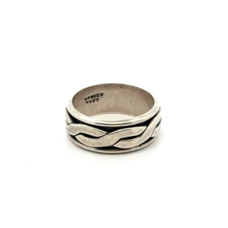 Vintage 925 Sterling Silver Braided Spinner Band Ring, Mexico,  Size 13.75 12.2g