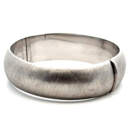 Jacmel Mauritius Italy 8”x20mm 925 Sterling Silver Hinged Brushed Bracelet 46.8g
