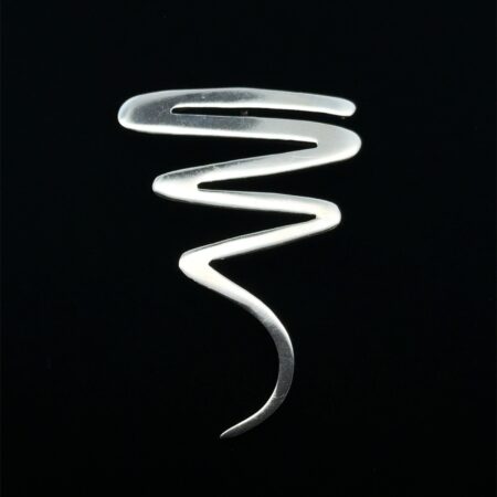 Taxco .925 Sterling Silver Large Zig Zag Brooch/Pin, Made In Mexico, 13.9g