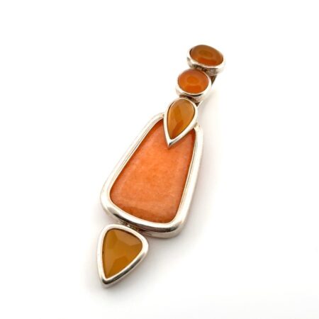 MRF 925 Sterling Silver Orange Carnelian Pendant 11.7g