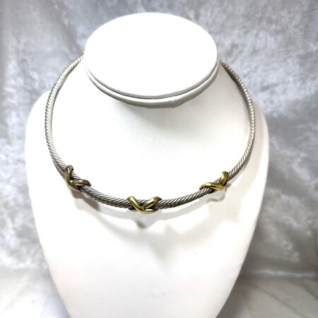 Sterling Silver, 16" Twisted Double Cable Triple X Chocker - 61.9 grams