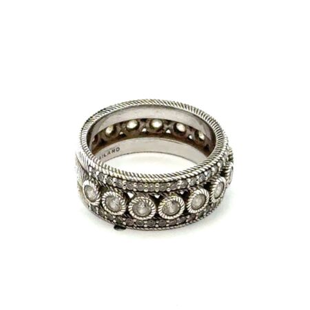 Judith Ripka .925 Sterling Silver & CZ Band Ring S-5, 5.2g