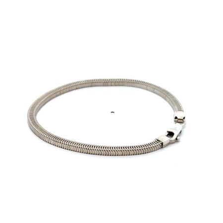 7”x3.2mm .925 Sterling Silver Square Flexible Snake Link Bracelet, 10.1g