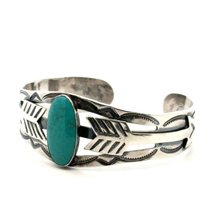 Navajo .925 Sterling Silver Turquoise Cuff Bracelet, 6.25”, 24.0g