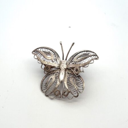 Vintage 3 Dimensional Filigree Sterling Silver Butterfly Pin/Brooch 4.6 Grams