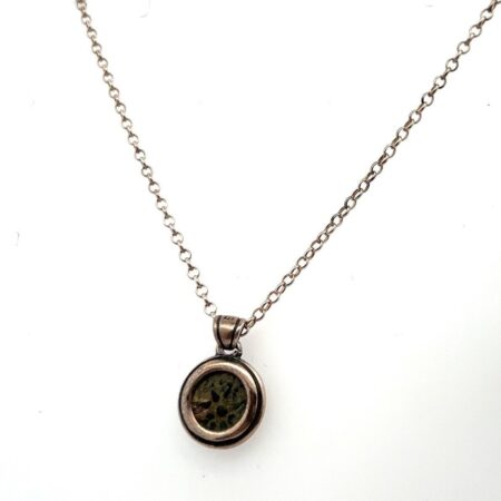 Ancient Widow Mite Coin Pendant 20” Necklace in Sterling Silver 6.8 Grams
