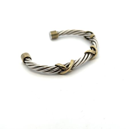 .925 Sterling Silver Braid Cuff Bracelet, Mexico - 32.8 grams