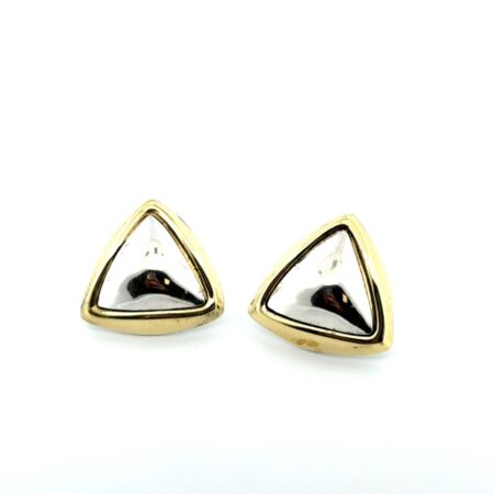 Taxco Mexico 925 Sterling Silver & Brass Triangle Earrings 15.2g