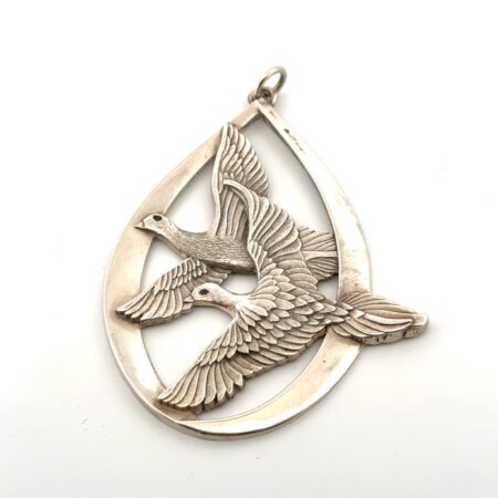 925 Sterling Silver Wallace Sterling 1972 Peace On Earth Doves Pendant 22.7g