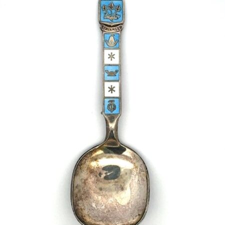 .925 Silver & Enamel "Stavanger" Norway Wide-Bowl Souvenir Spoon - 27.7g