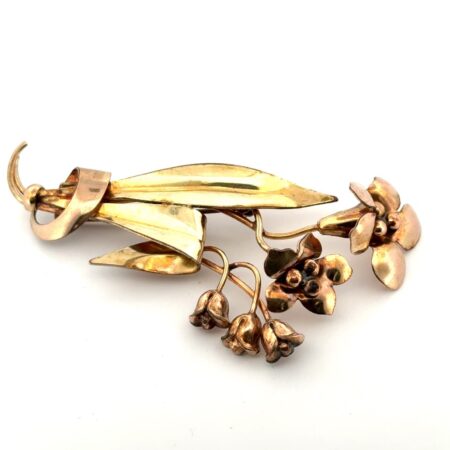 Vintage Carl Art 1/20 12k Gold Fill on Silver Floral Brooch Pin 13.5g