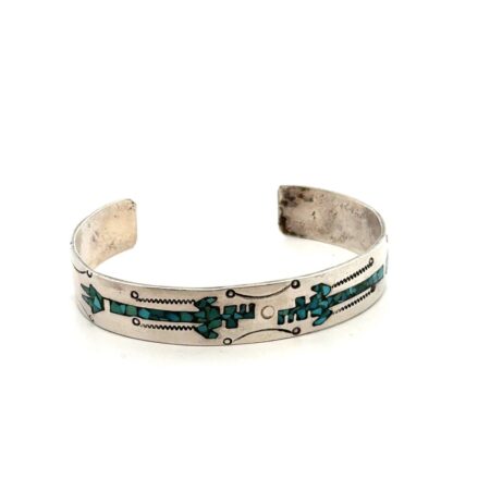 Vintage 925 Sterling Silver Zuni Turquoise Inlay Butterfly Pendant/Pin, 4.8g