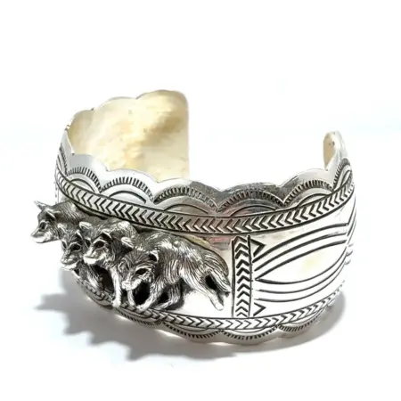 7” x 38mm Navajo Carson Blackcoat Wolfpack Cuff Bracelet 59.2g