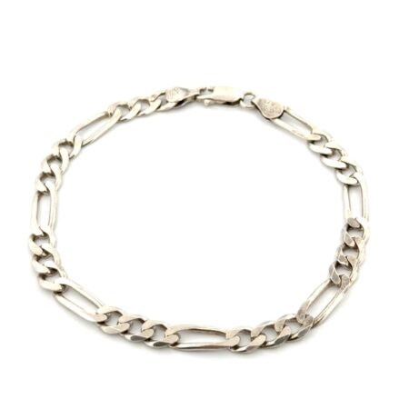 8” x 6mm Figaro Link Bracelet 925 Sterling Silver 8.7g