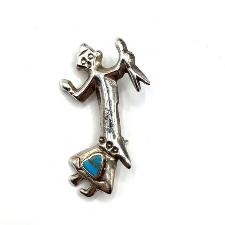 Navajo Sterling Silver and Turquoise Yei Bi Chei Pin