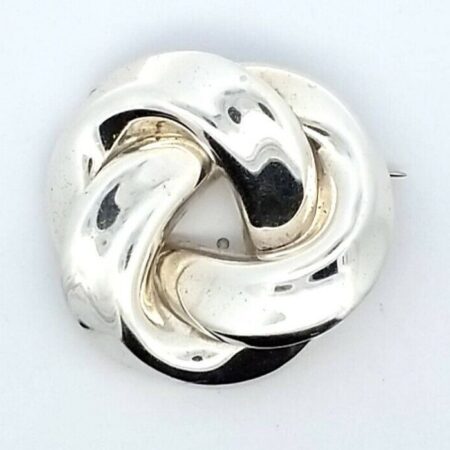 Vintage 925 Sterling Silver Knot Design Pin/Brooch 12.7 Grams