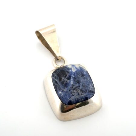Mexico 925 Sterling Silver Large Sodalite Pendant 23.8g