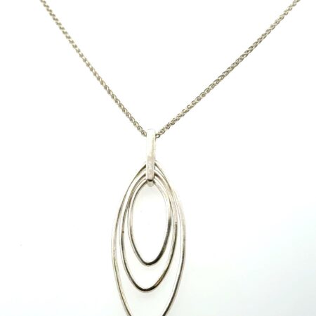 20” .925 Sterling Silver Triple Oval Pendant Necklace, 7.6g